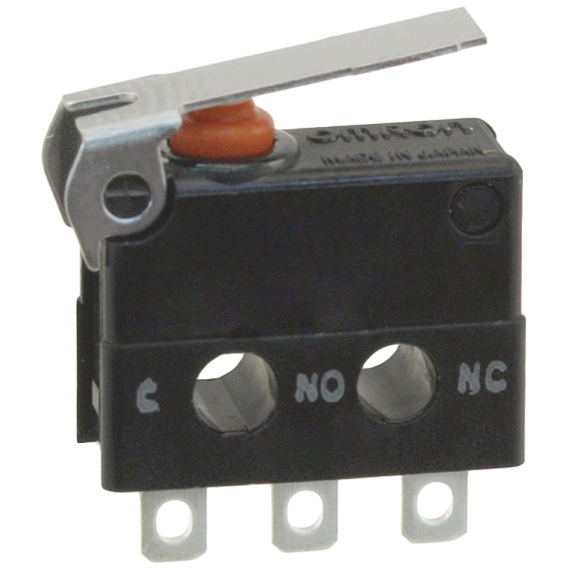 50 pcs - Omron Short Lever Micro Switch, Solder Terminal, 100 mA @ 30 V dc, SPDT, IP67