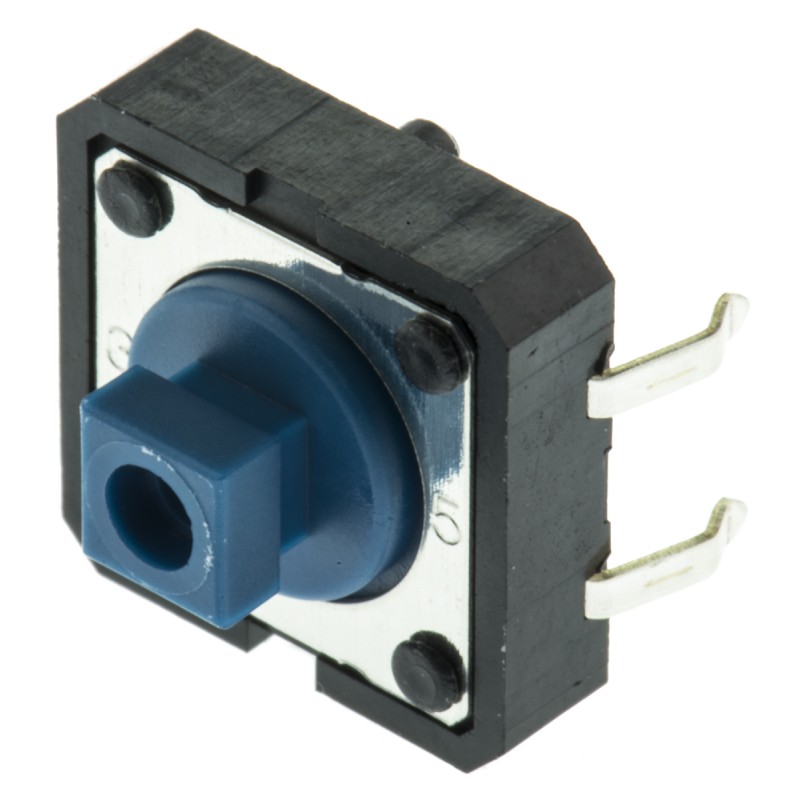 5 pcs - Blue Plunger Tactile Switch, SPST 50 mA @ 24 V dc 3mm Through Hole
