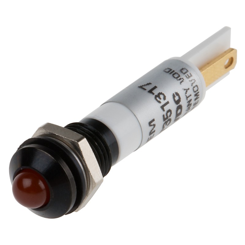 1 pcs - RS PRO Orange Panel Mount Indicator, 21.6 - 26.4V dc, 8mm Mounting Hole Size, IP67