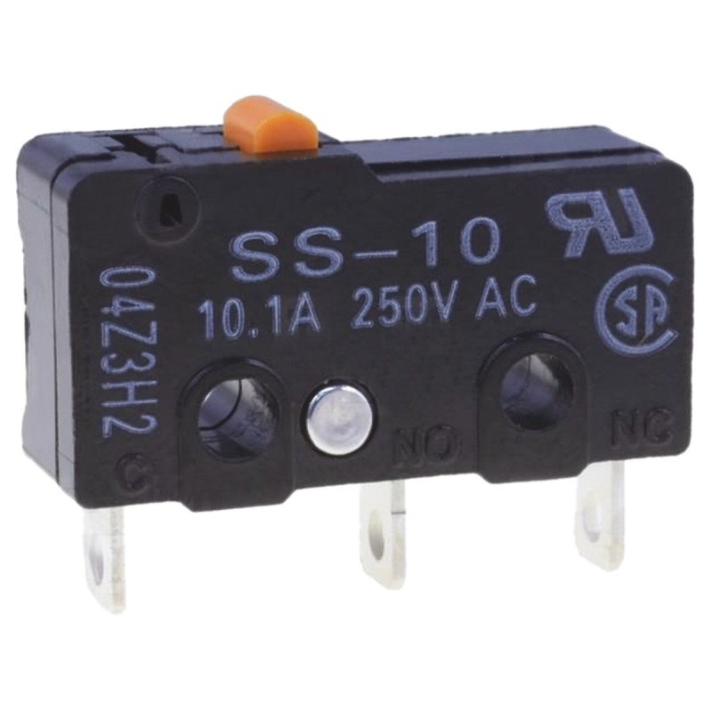 250 pcs - Omron Pin Plunger Micro Switch, Solder Terminal, 5 A @ 125 V ac, SPDT, IP40