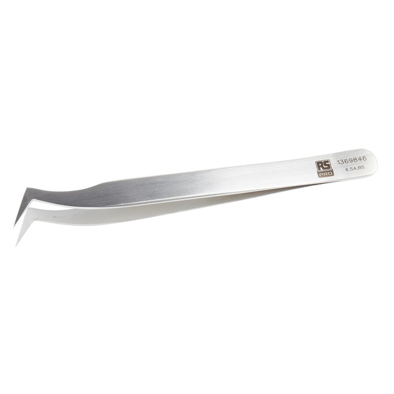 1 pcs - RS PRO 120 mm, Stainless Steel, Flat, Tweezers