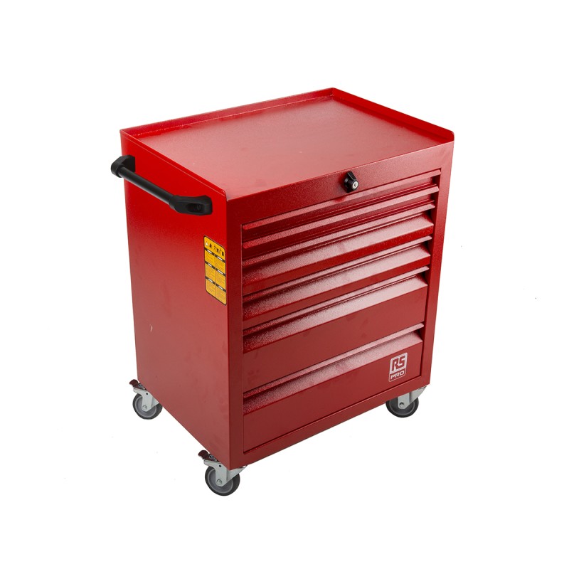 1 pcs - RS PRO 6 drawer Steel Wheeled Tool Chest, 830mm x 630mm x 450mm
