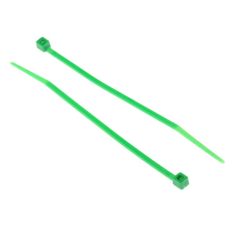 1 Bag of 100 - RS PRO Cable Tie, 100mm x 2.5 mm, Green Nylon, Pk-100