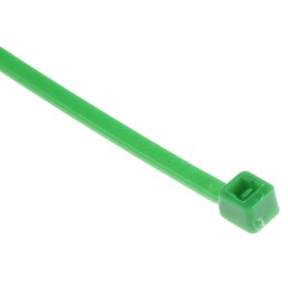 1 Bag of 100 - RS PRO Cable Tie, 100mm x 2.5 mm, Green Nylon, Pk-100