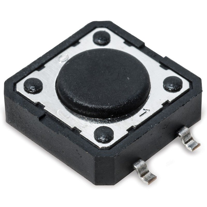 20 pcs - IP40 Black Button Tactile Switch, SPST 50 mA 7 (Dia.)mm Through Hole