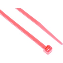 1 Bag of 100 - RS PRO Cable Tie, 203mm x 3.6 mm, Pink Nylon, Pk-100