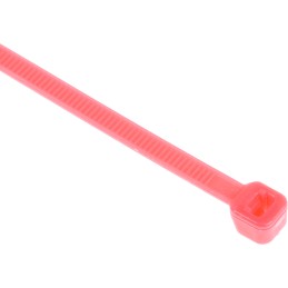 1 Bag of 100 - RS PRO Cable Tie, 203mm x 3.6 mm, Pink Nylon, Pk-100