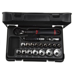 1 pcs - Facom 19-Piece Metric 1/2 in Standard Socket Set with Ratchet, 6 point