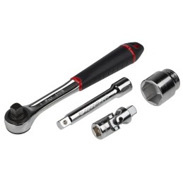 1 pcs - Facom 19-Piece Metric 1/2 in Standard Socket Set with Ratchet, 6 point