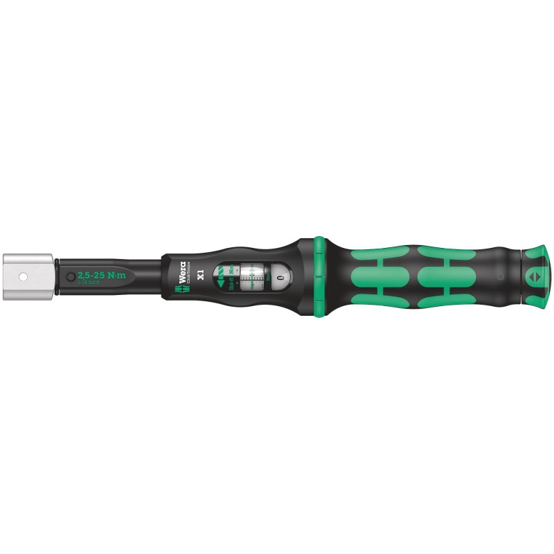1 pcs - Wera Click-Torque X 1 Click Torque Wrench, 2.5 - 25Nm, Square Drive, 9 x 12mm Insert