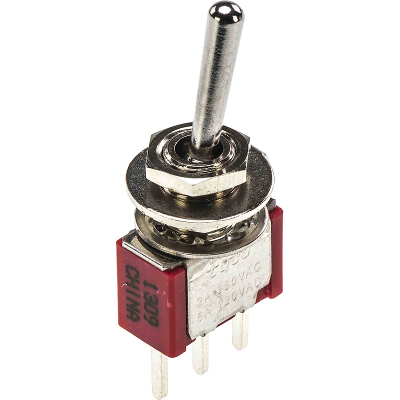 5 pcs - TE Connectivity Toggle Switch, PCB Mount, On-(On), SPDT, Through Hole Terminal, 120 V ac, 28V dc