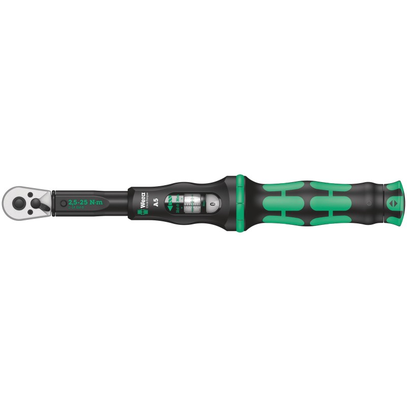 1 pcs - Wera Click-Torque A 6 Click Torque Wrench, 2.5 - 25Nm, 1/4 in Drive, Hex Drive