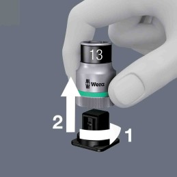 1 pcs - Wera 13-Piece Metric 1/2 in Standard Socket Set with Ratchet, 6 point