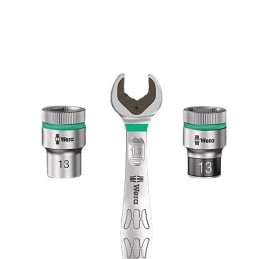 1 pcs - Wera 13-Piece Metric 1/2 in Standard Socket Set with Ratchet, 6 point