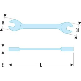 1 pcs - Facom Open Ended Spanner, 12mm, Metric, Double Ended, 110 mm Overall