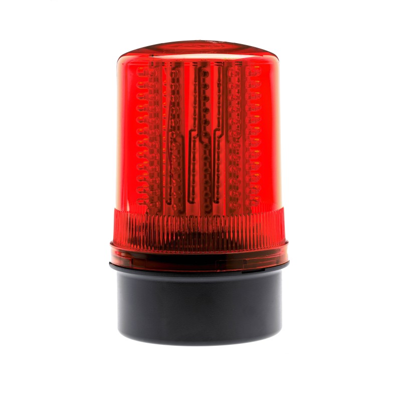 1 pcs - Moflash LED200 Series Red Multiple Effect Beacon, 70 - 265 V ac, 90 - 370 V dc, Box Mount, Surface Mount,