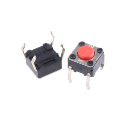 5 pcs - Plunger Tactile Switch, SPST 50 mA @ 24 V dc 0.9mm Through Hole