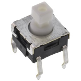 5 pcs - Plunger Tactile Switch, SPST 50 mA @ 24 V dc 3.9mm Through Hole