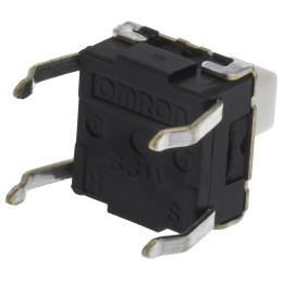 5 pcs - Plunger Tactile Switch, SPST 50 mA @ 24 V dc 3.9mm Through Hole
