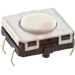 5 pcs - IP67 Yellow Plunger Tactile Switch, SPST 50 mA @ 24 V dc 0.75mm Through Hole