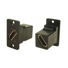 1 pcs - RS PRO 35.5 mm x 19 mm x 31 mm 1 Way Female to Female Feedthrough HDMI Connector 40 V ac