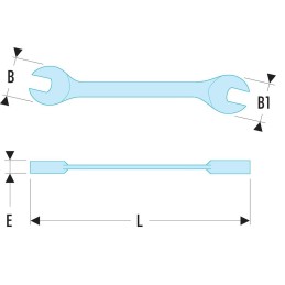 1 pcs - Facom Open Ended Spanner, 8mm, Metric, Double Ended, 90 mm Overall