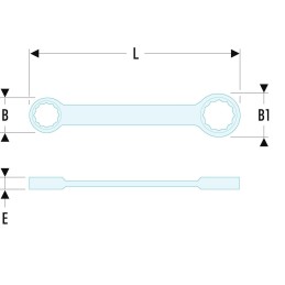 1 pcs - Facom Ring Spanner, 16mm, Metric, Double Ended, 210 mm Overall