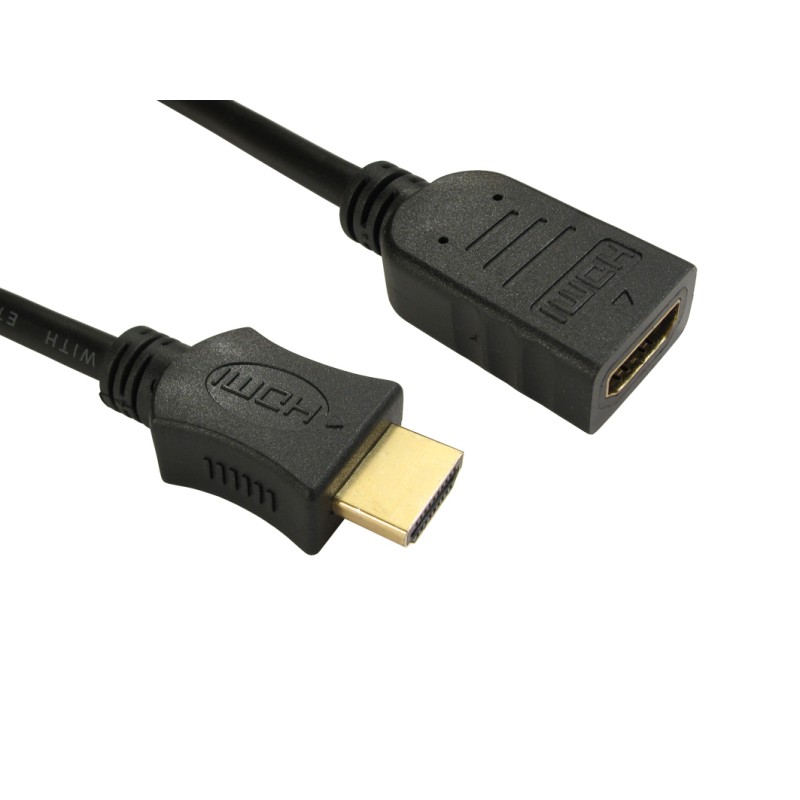 5 pcs - RS PRO 4K Male HDMI to Female HDMI Cable, 2m