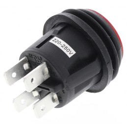 50 pcs - ZF Illuminated Push Button Switch, Latching, Panel Mount, 20.2mm Cutout, DPST, 125V ac, IP65