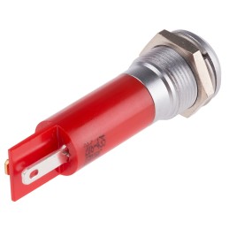 1 pcs - RS PRO Red Panel Mount Indicator, 230V ac, 12mm Mounting Hole Size, IP67