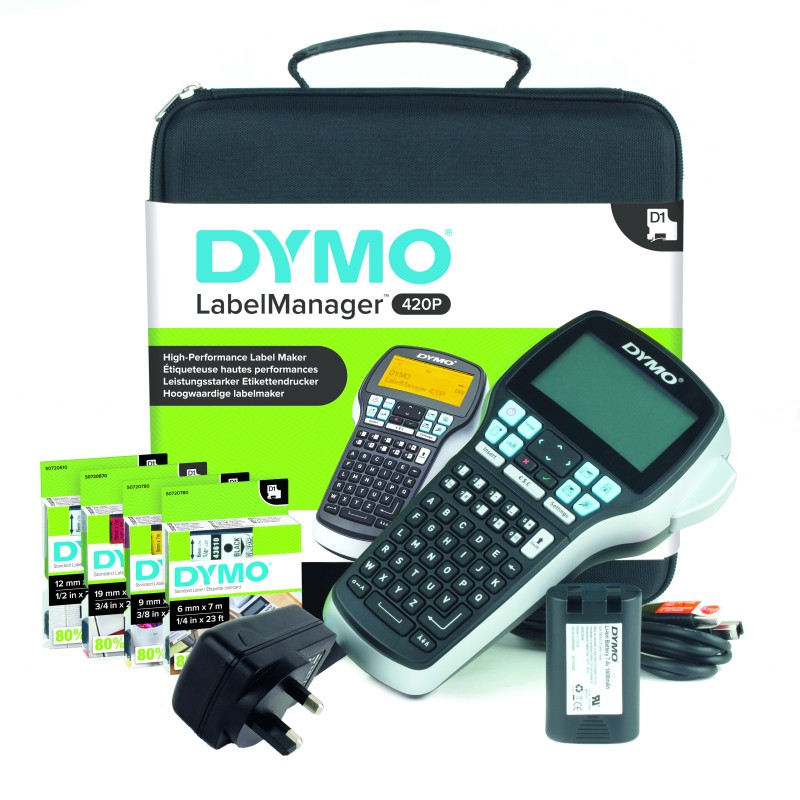 1 pcs - Dymo LabelManager 420 Handheld Label Printer, 19mm Max Label Width