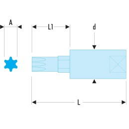1 pcs - Facom 1/4 in Drive Bit Socket, Torx Bit, T40, 38 mm Overall Length