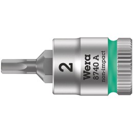 1 pcs - Wera 1/4 in Drive Bit Socket, Hex Bit, 2.5mm, 95 mm Overall Length