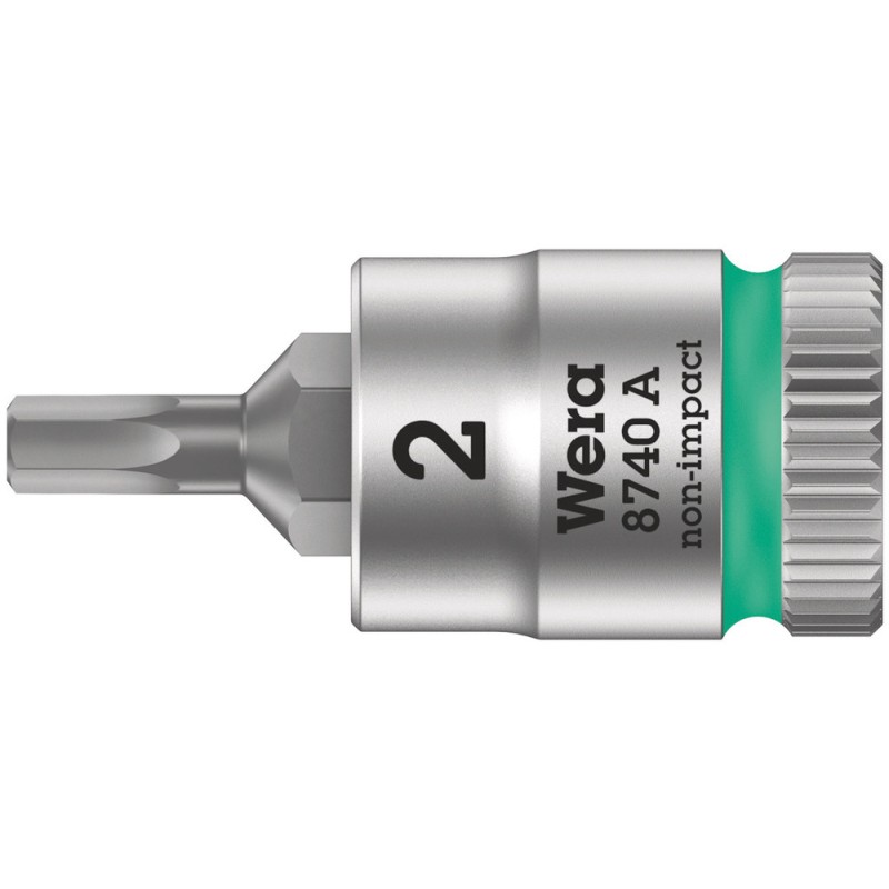 1 pcs - Wera 1/4 in Drive Bit Socket, Hex Bit, 2.5mm, 95 mm Overall Length