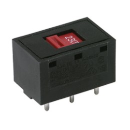 1 pcs - C & K PCB Slide Switch DPDT Latching 10 A @ 125 V ac, 4 A @ 30 V dc Slot