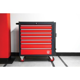 1 pcs - RS PRO 7 drawer Steel Wheeled Tool Chest, 975mm x 450mm x 710mm
