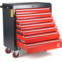 1 pcs - RS PRO 7 drawer Steel Wheeled Tool Chest, 975mm x 450mm x 710mm