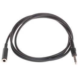 1 pcs - RS PRO Male 6.35mm Stereo Jack to Female 6.35mm Stereo Jack Aux Cable, Black, 2m