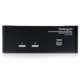 1 pcs - StarTech.com 2 Port Dual Monitor USB DVI, VGA KVM Switch, 3.5 mm Stereo 1920 x 1200 Maximum Resolution
