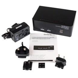 1 pcs - StarTech.com 2 Port Dual Monitor USB DVI, VGA KVM Switch, 3.5 mm Stereo 1920 x 1200 Maximum Resolution