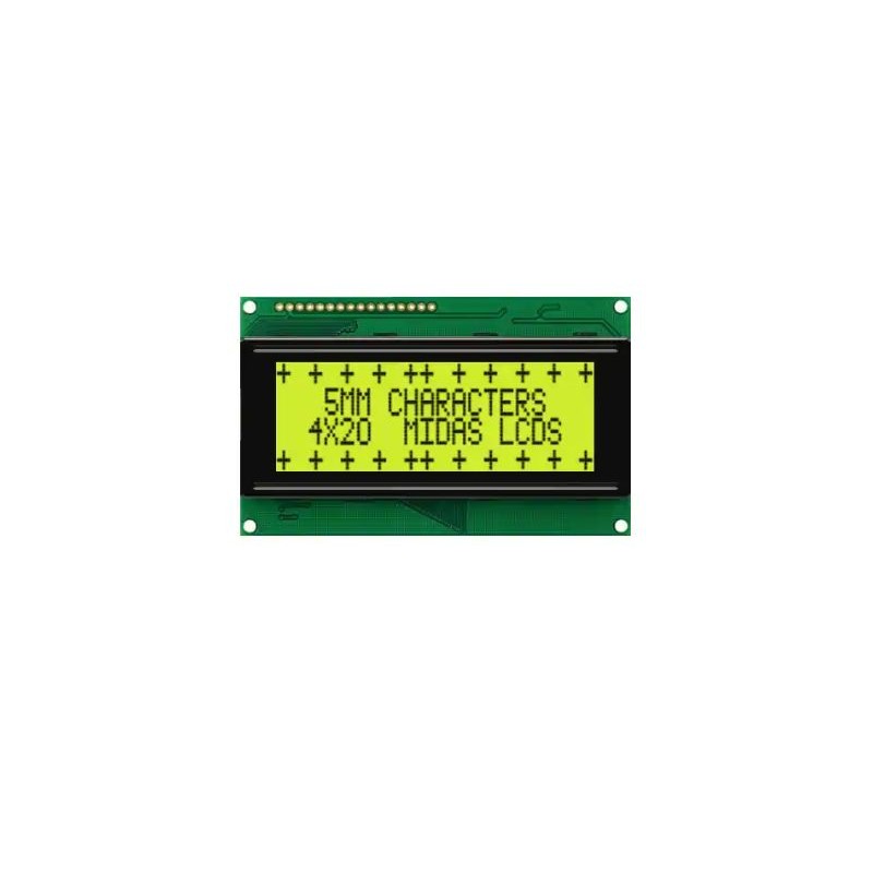 1 pcs - Midas MC42005A6W-SPTLY-V2 Alphanumeric LCD Display Yellow-Green, Transflective