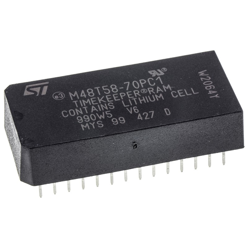 12 pcs - STMicroelectronics M48T58-70PC1, Real Time Clock (RTC), 8192B RAM Parallel, 28-Pin PCDIP