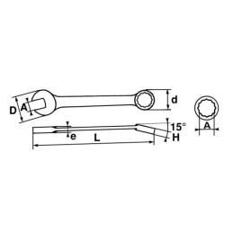 1 pcs - SAM Combination Spanner, 9mm, Metric, Height Safe, Double Ended, 135 mm Overall