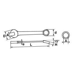 1 pcs - SAM Combination Spanner, 6mm, Metric, Height Safe, Double Ended, 115 mm Overall