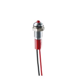 1 pcs - RS PRO Red Panel Mount Indicator, 2V dc, 8mm Mounting Hole Size, Lead Wires Termination, IP67