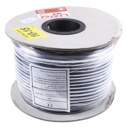 1 Reel of 100 M - RS PRO 3 Core Power Cable, 1 mm², 100m, Black CPE Sheath, TRS, 10 A, 300 V, 500 V