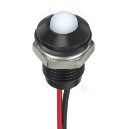 1 pcs - RS PRO White Panel Mount Indicator, 1.8 - 3.3V dc, 8mm Mounting Hole Size, Lead Wires Termination, IP67