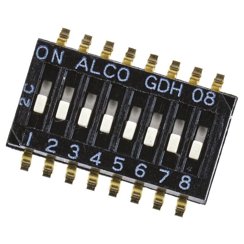 1 pcs - TE Connectivity 8 Way Surface Mount DIP Switch 8P