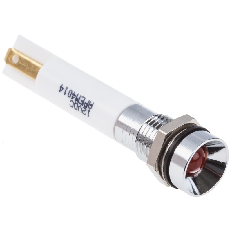 1 pcs - RS PRO Orange Panel Mount Indicator, 21.6 - 26.4V dc, 6mm Mounting Hole Size, IP67