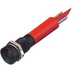1 pcs - CML Innovative Technologies Red Panel Mount Indicator, 130V ac, 8mm Mounting Hole Size, Solder Tab Termination, IP67